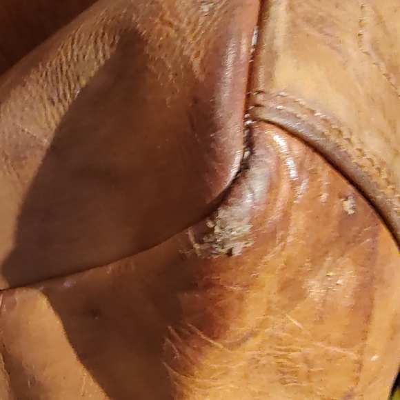 Barneys New York genuine leather cognac brown tote - Picture 3 of 6